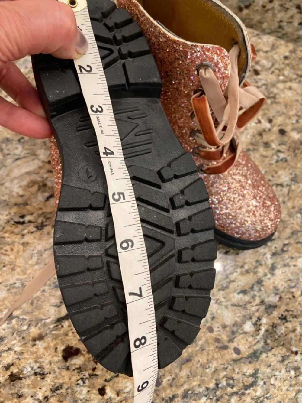 NWT Olivia Miller Girl Glitter Combat Boots Sz 1 + Stella McCartney skirtforfree